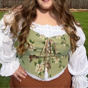Green butterfly corset
